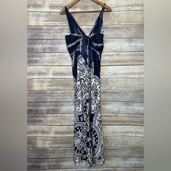 AS-IS Caroline Constas S Paisley Satin silk Dress - Picture 4 of 10